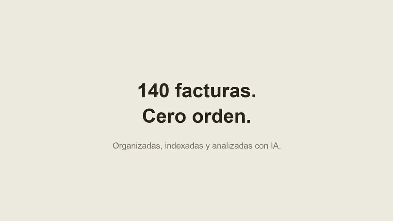 Fotograma de la demo: 140 facturas desordenadas puestas en orden