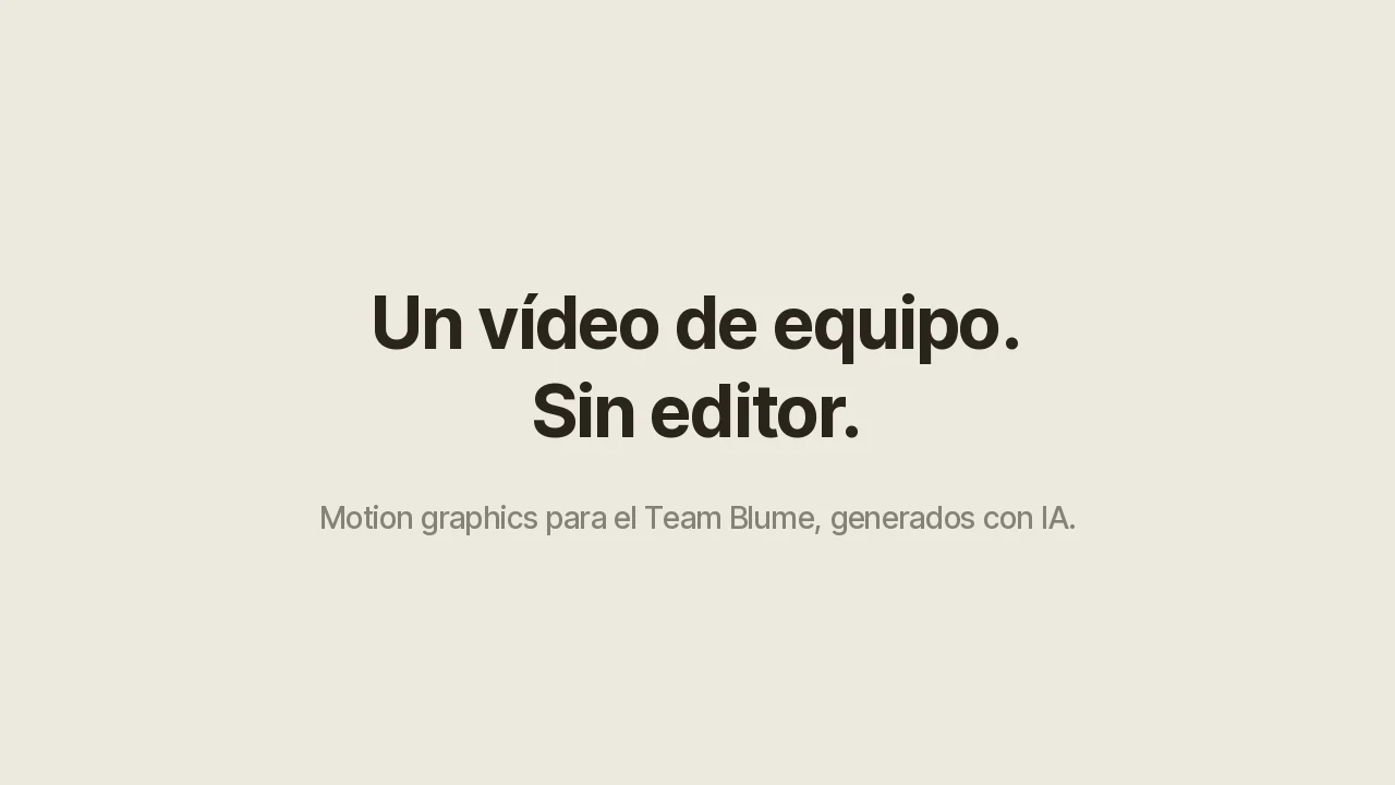 Fotograma de la demo: vídeo del Team Blume generado con IA